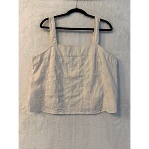 ana a new approach Birch White Embroidered Cotton Cami Tank Top XL 356627
